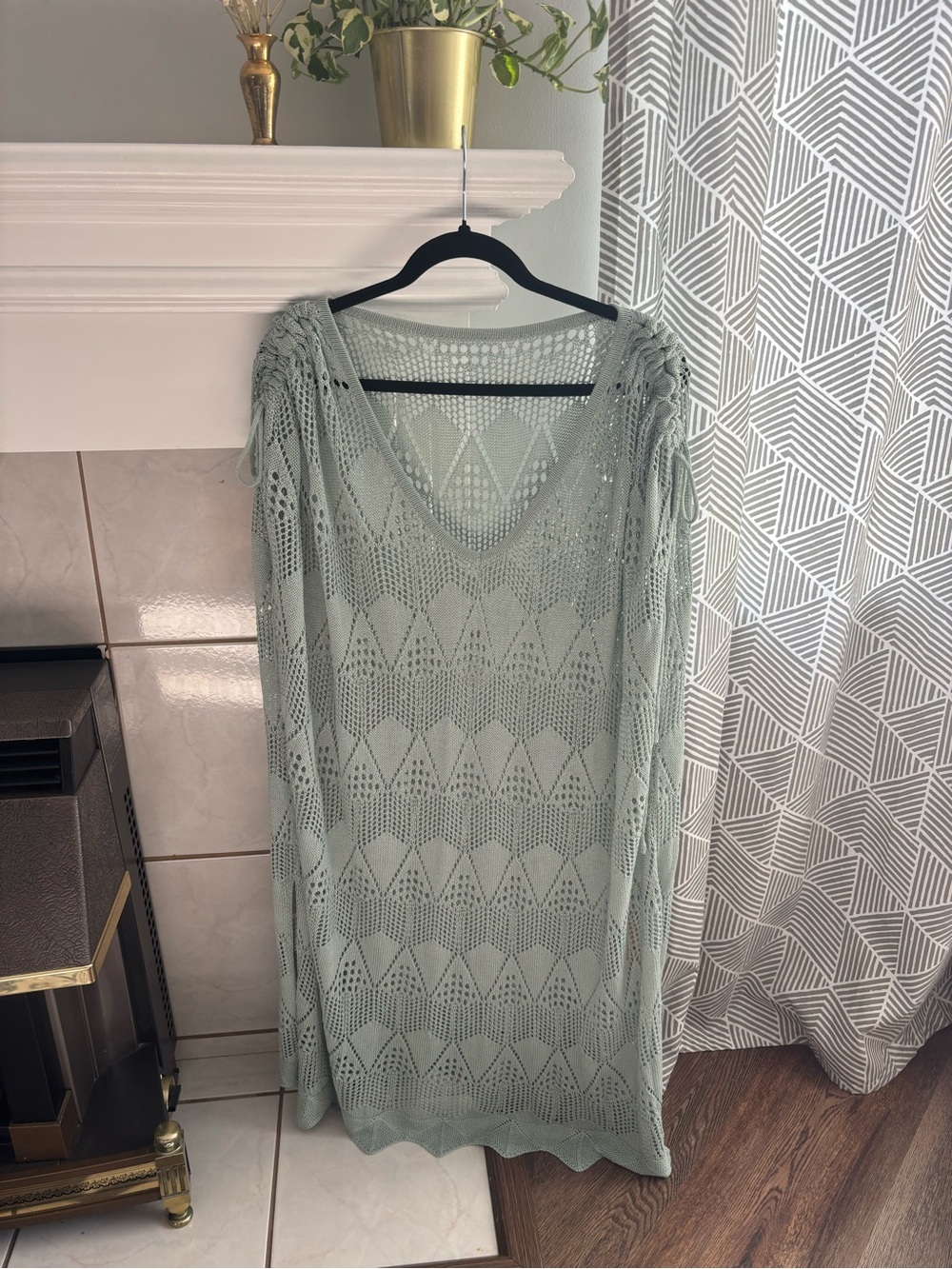 Light Sage Crochet Knit Women’s Dress swim cover up